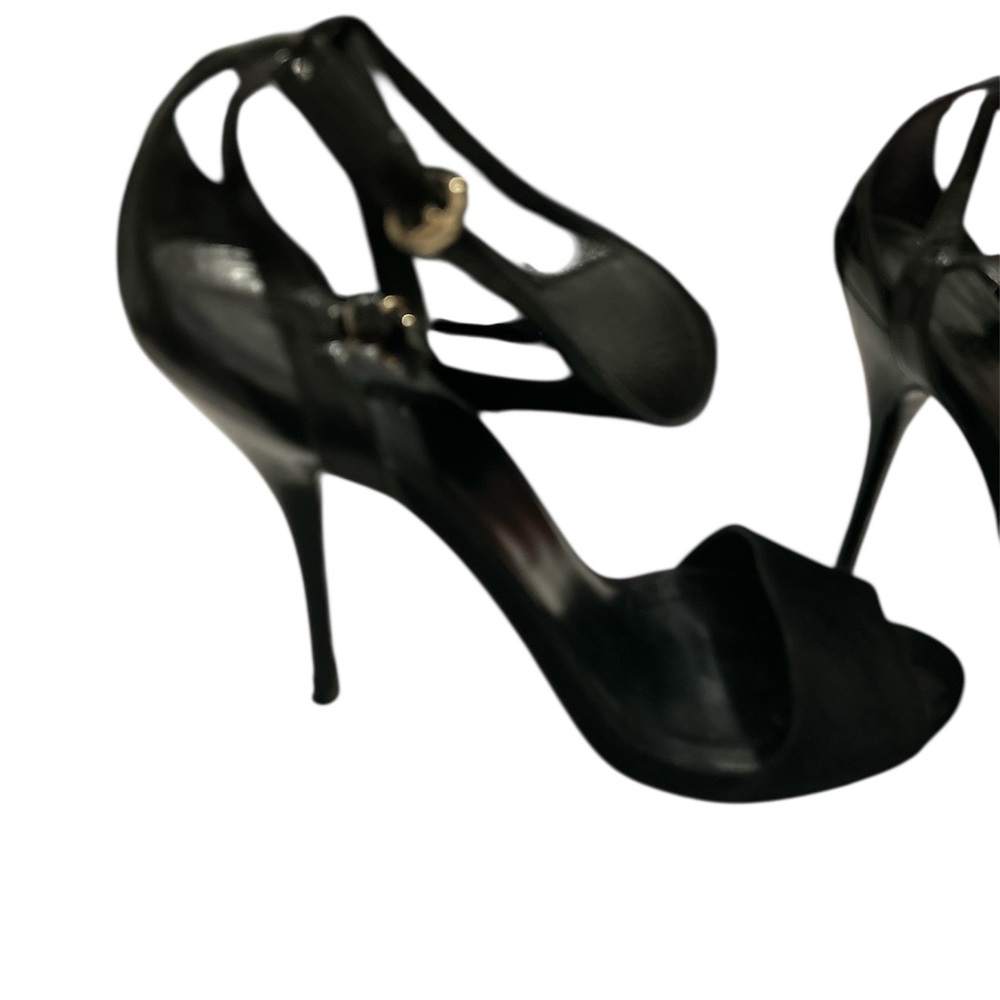 Gucci Black Suede And Patent Leather Sandals Size 9 1/2B - Picture 2 of 7